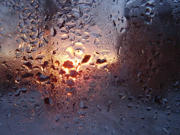 Sunrise Moist Window — Stock Photo, Image