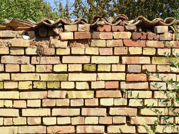 Väggen Gammal Tegelbyggnad — Stockfoto