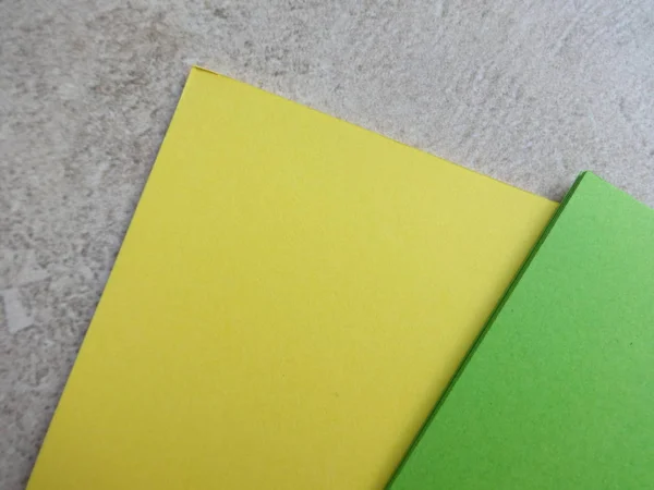 Hojas Papel Liso Verde Amarillo —  Fotos de Stock