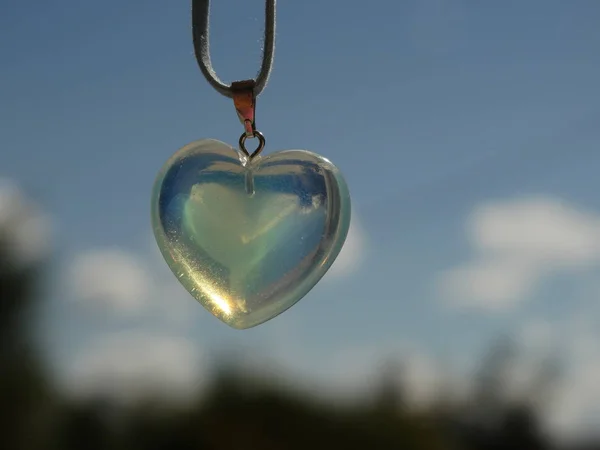 Moon Stone Pendant in a Heart Shape