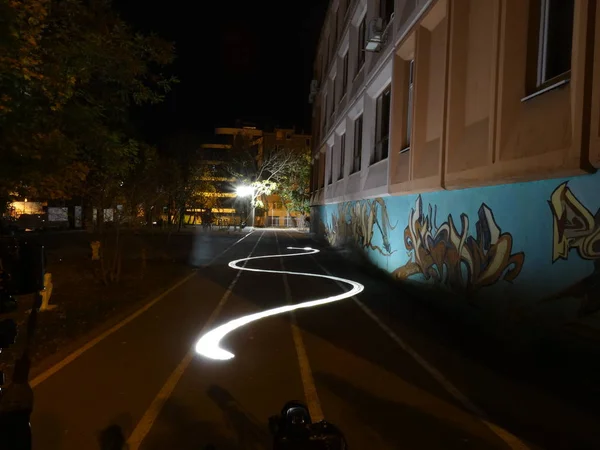 Ulica Noc Lightpainting Fotografii — Zdjęcie stockowe