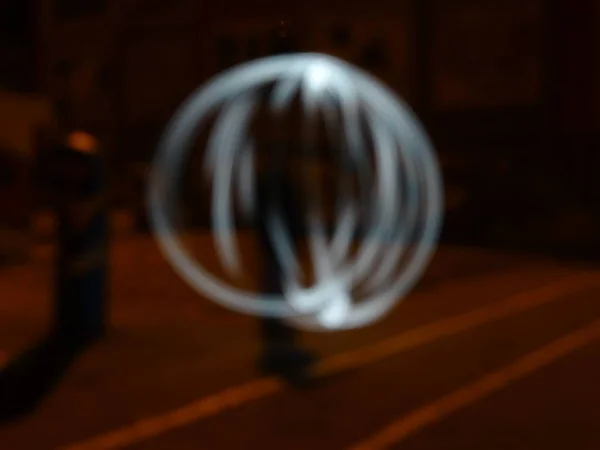 Sphère Night Lightpainting Photographie — Photo