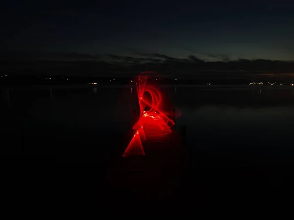 Street Night Lightpainting Photographie — Photo