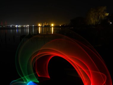 Sokak gece Lightpainting fotoğraf