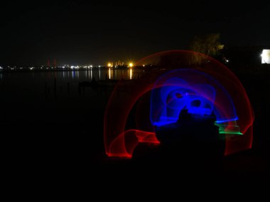 Sokak gece Lightpainting fotoğraf