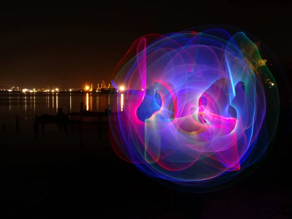 Sokak Gece Lightpainting Fotoğraf — Stok fotoğraf