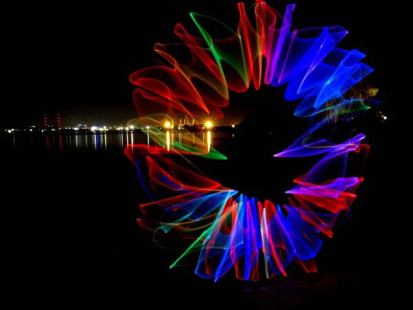Çiçek gece Lightpainting fotoğraf
