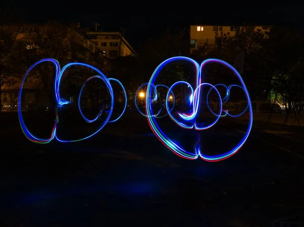 Lightpainting の通りの夜の写真 — ストック写真