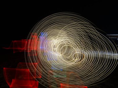 Soyut daire gece Lightpainting