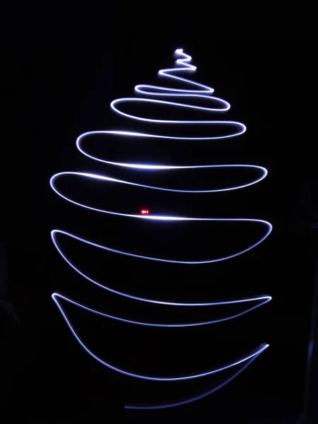 Árvore Espiral Noite Lightpainting — Fotografia de Stock