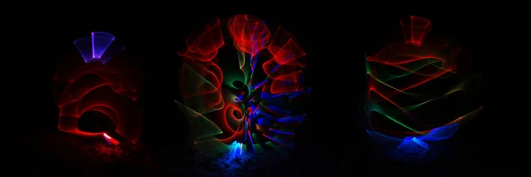 Soyut Renkli Şekiller Gece Lightpainting — Stok fotoğraf