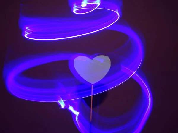 Heart Shape Abstract Lightpainting — Stock Photo, Image