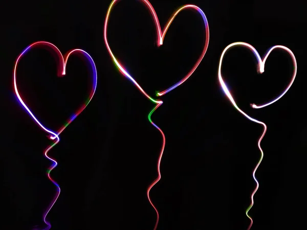 Heart Shape Lightpainting Art — Stock Photo, Image