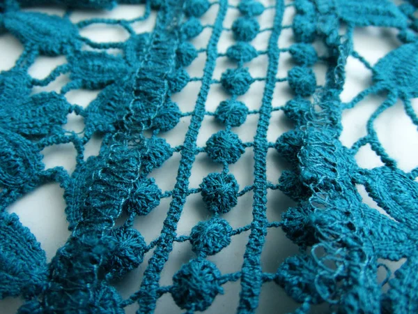 Turquoise Cloth Flower Lace — Stock Photo, Image