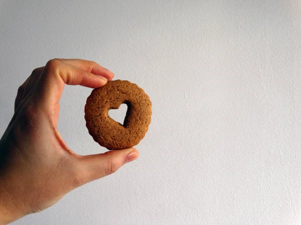 Bolachas Gengibre Forma Coração — Fotografia de Stock