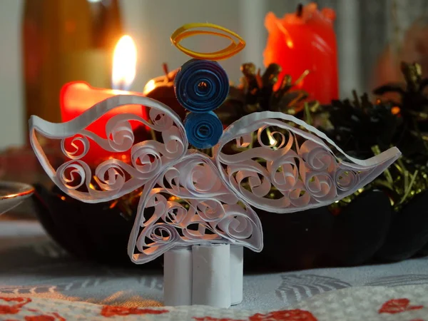 Paper Art Angel Winter Decoration — Stock Photo, Image