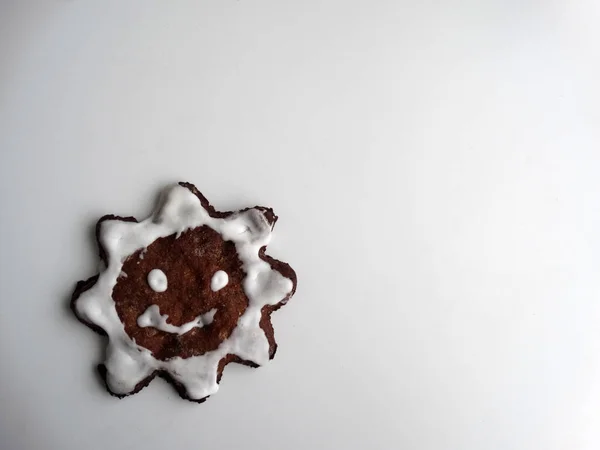 Коричневий Білий Взимку Печиво — стокове фото
