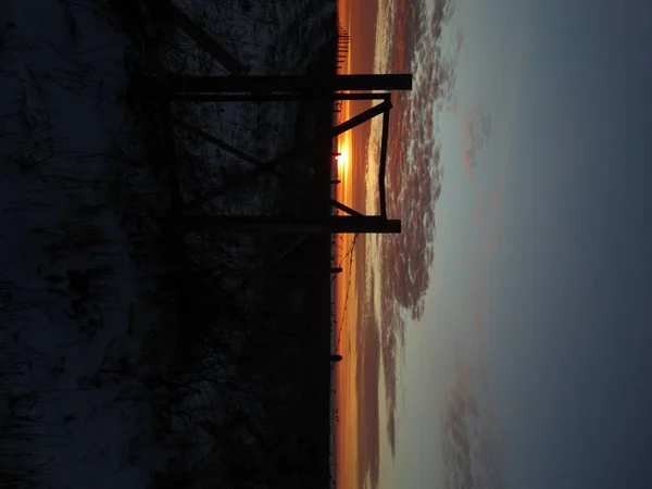 Zachód Słońca Niebo Dramatycznych Krajobrazów — Zdjęcie stockowe