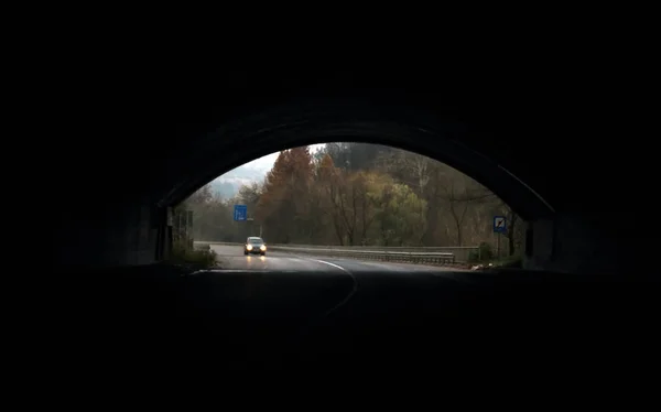 End of a dark Highway Tunnel
