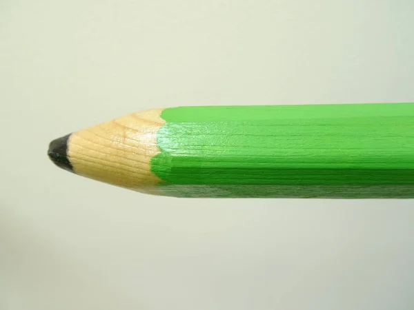Green Wooden Artificial Pencil — Stock Photo, Image