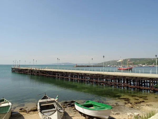 Rybářské Lodě Pobřeží Balchik Bulharsko — Stock fotografie