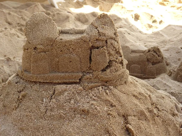 Κάστρο Φτιαγμένο Από Άμμο Στην Παραλία — Φωτογραφία Αρχείου