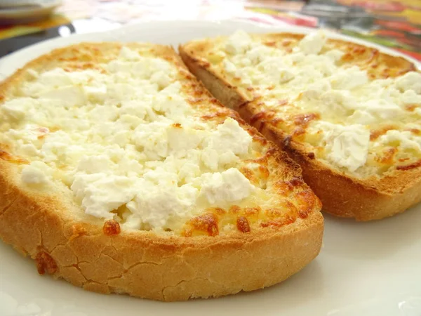 Gegrilde Toast Met Kaas — Stockfoto