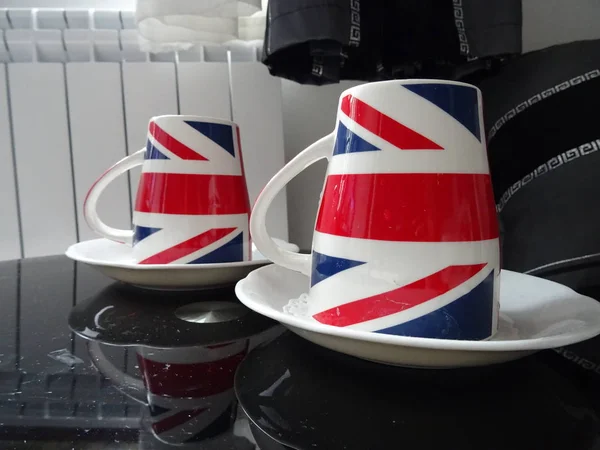 Vue Sur Deux Tasses Royaume Uni — Photo