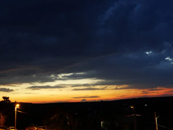 Cielo Amarillo Azul Atardecer — Foto de Stock