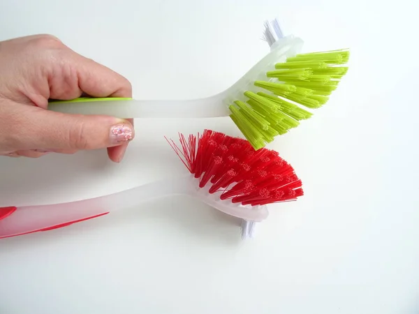 Hand Holding Cleaning Tools — Stock Photo, Image