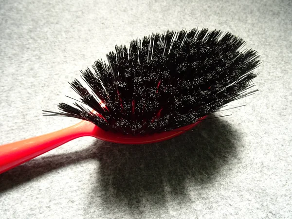 Red Black Kitchen Cleaning Brush — Stock Photo, Image