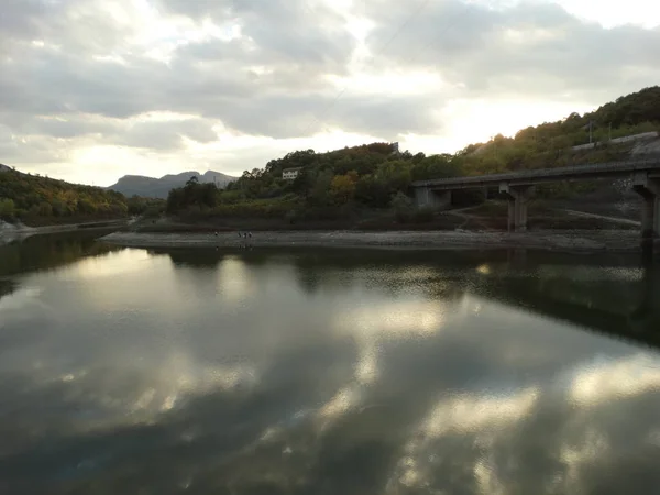 Tsonevo Водосховище Болгарії Заході Сонця — стокове фото