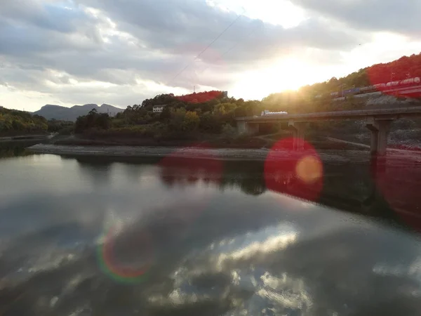 Embalse Tsonevo Bulgaria Atardecer —  Fotos de Stock