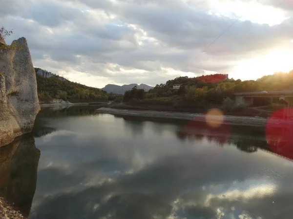 Tsonevo Reservoir Bulgaria Tramonto — Foto Stock