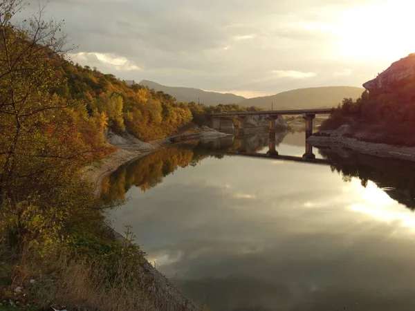 Tsonevo Reservoir Bulgaria Tramonto — Foto Stock