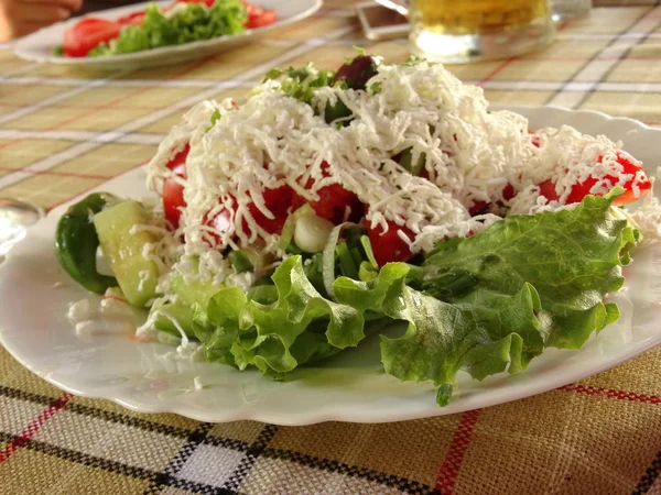 Nahaufnahme Von Bulgarischem Shopska Salat — Stockfoto