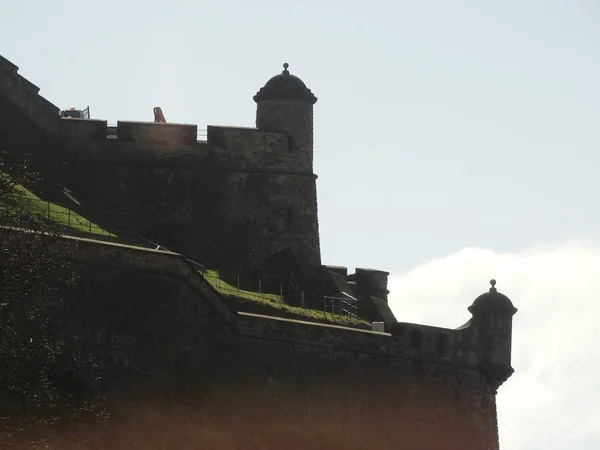 Edinburgh Eski Kale Yan Görünüm — Stok fotoğraf