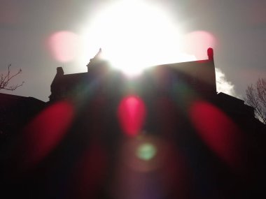 Güneş arkasında Edinburgh Old Castle