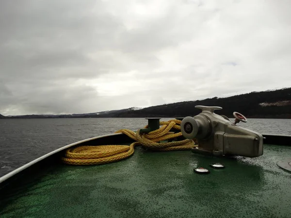 Widok Jezioro Loch Ness Łodzi — Zdjęcie stockowe