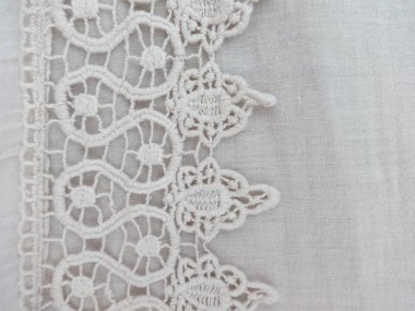 Beyaz kırsal dantel yakın çekim