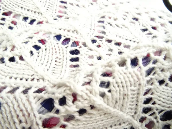 Modern Knitted White Blouse Big Holes — Stock Photo, Image