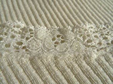 Beyaz kırsal dantel yakın çekim