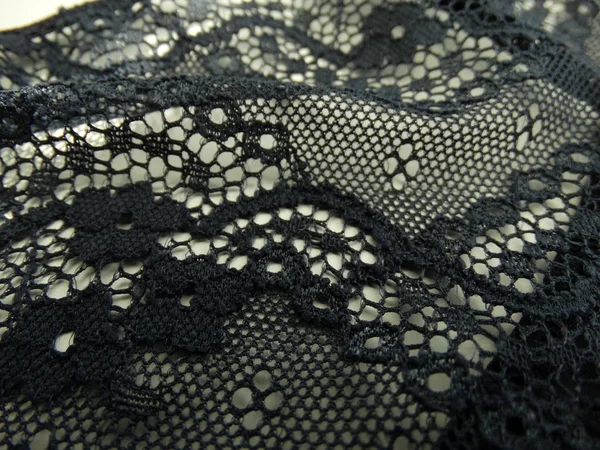 Lüks Kadın Siyah Çamaşırı Dantel — Stok fotoğraf