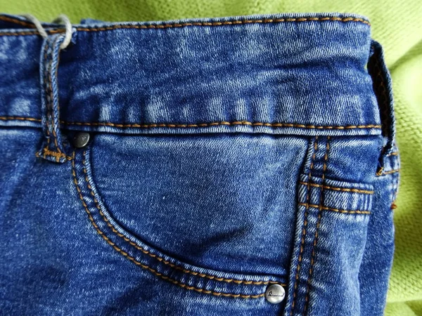 Clássico Jeans Azul Close — Fotografia de Stock