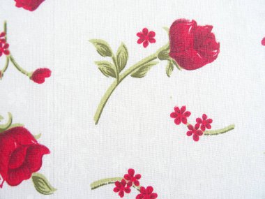 Kırmızı gül kumaş deseni