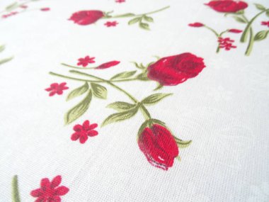 Kırmızı gül kumaş deseni