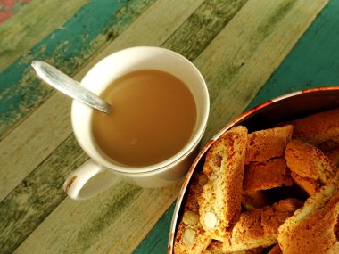 kahve bisküvi ile Üstten Görünüm