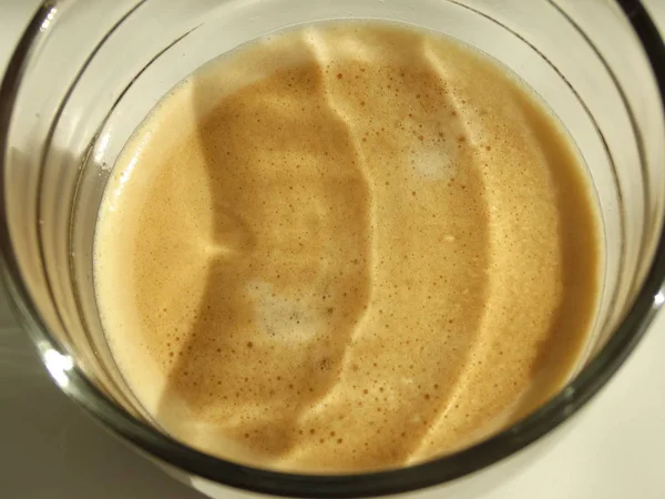 Utsikt Över Kaffe Ett Glas — Stockfoto