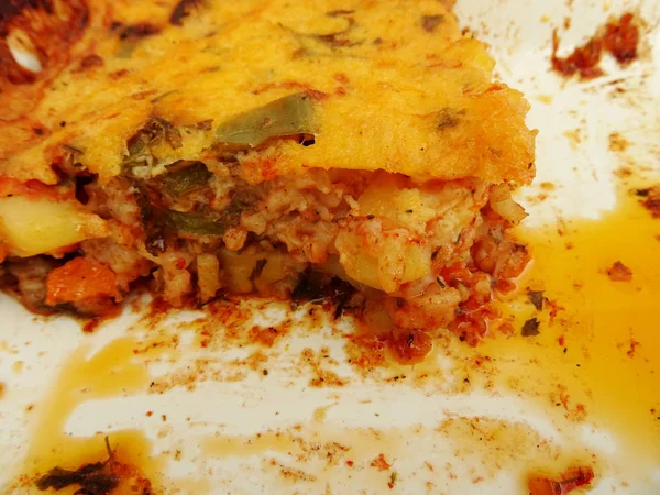 Detailní Pohled Chutné Lasagne — Stock fotografie