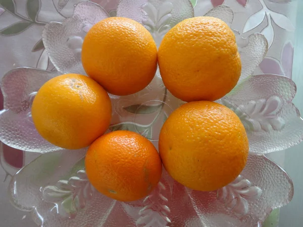 Naranjas Tazón Transparente — Foto de Stock